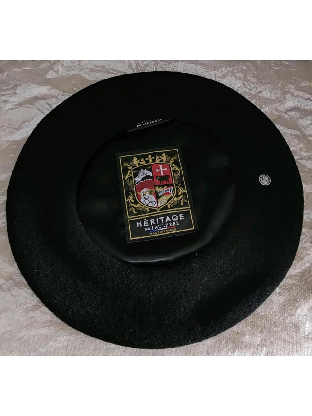 Heritage par Laulhère Authentic French 100% Wool Beret Black 10.5 Inches  France